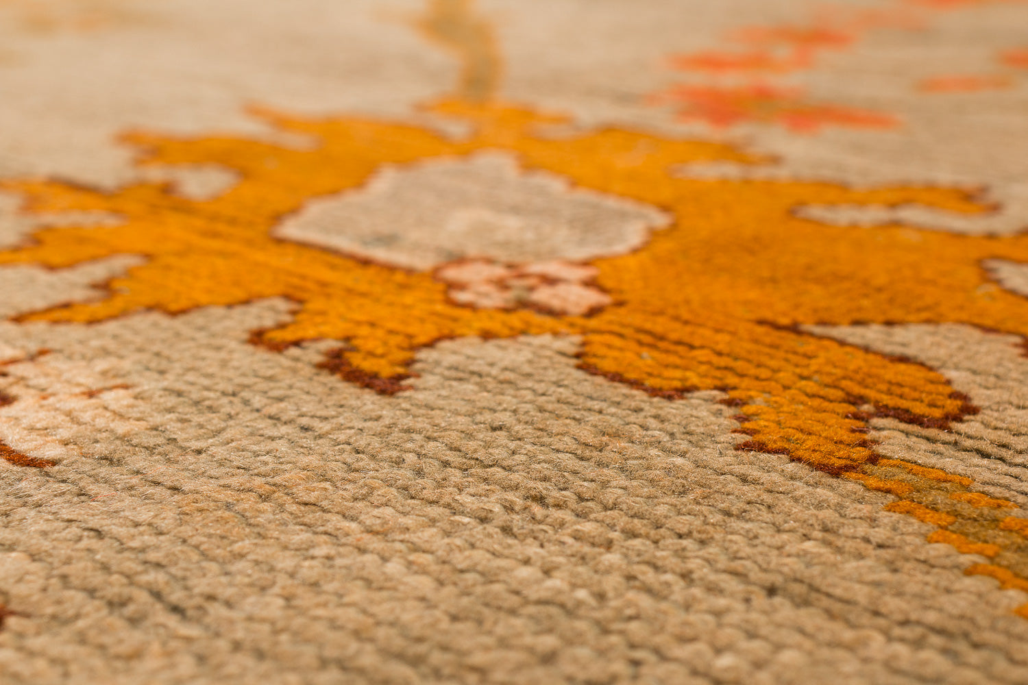 Antique Dusty Blue, Green and Orange Oushak 13'6" (W) x 18' (L)