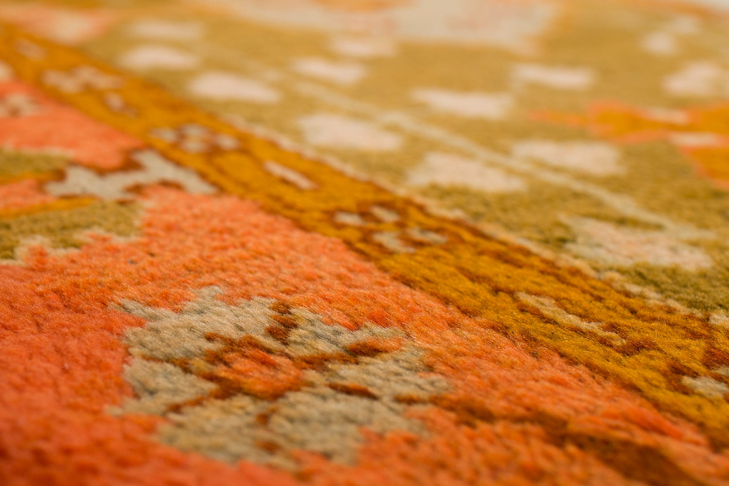 Antique Dusty Blue, Green and Orange Oushak 13'6" (W) x 18' (L)