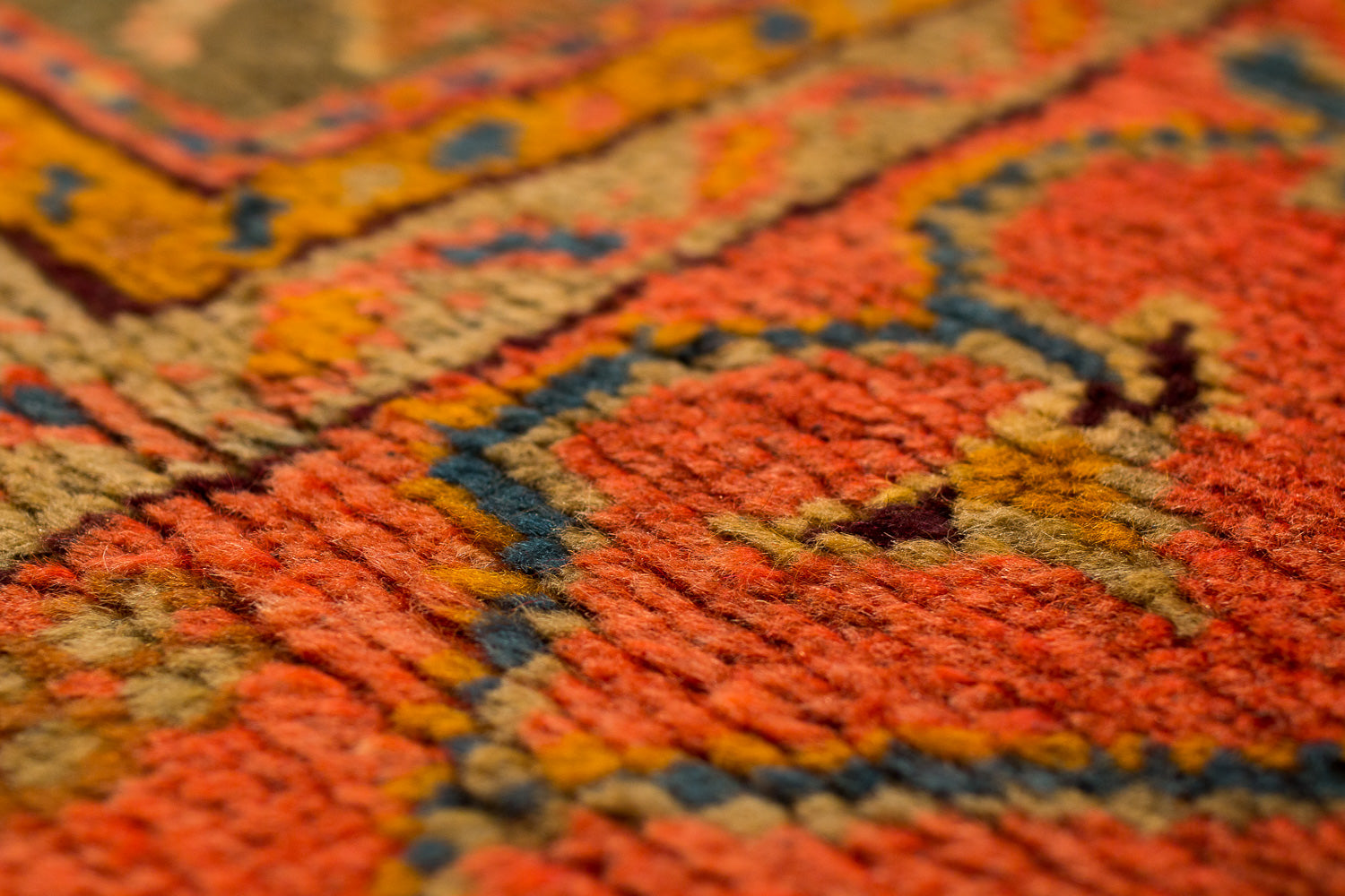 Antique Green and Orange Oushak 8'10" (W) x 11'6" (L)
